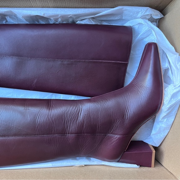 Reformation River knee high boots in ruby  Sz 7.5 new in box - Picture 14 of 16